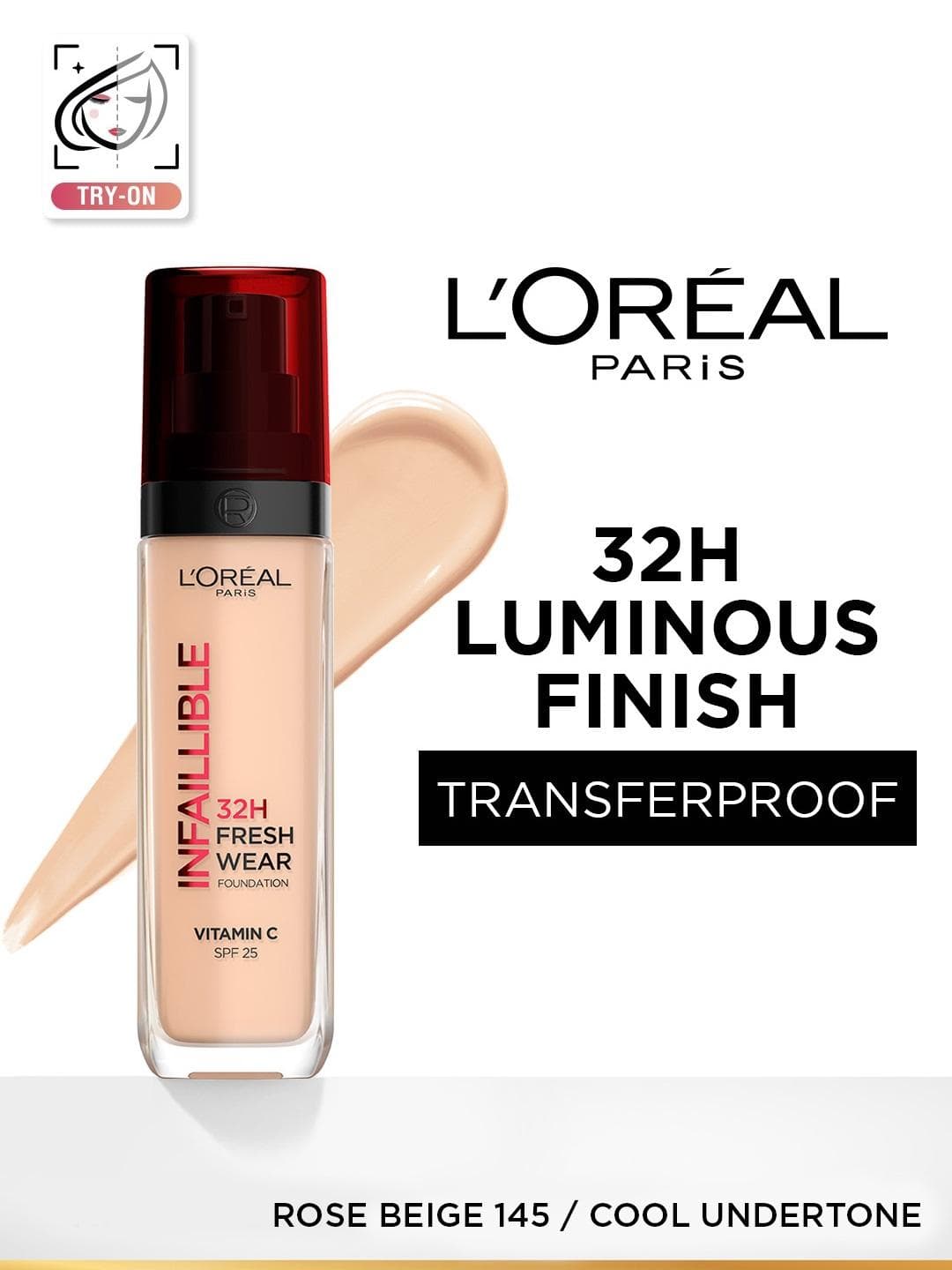 Buy LOreal Paris Infallible 32H Fresh Wear Foundation 30ml Rose Beige 145 - - Personal Care for Women
