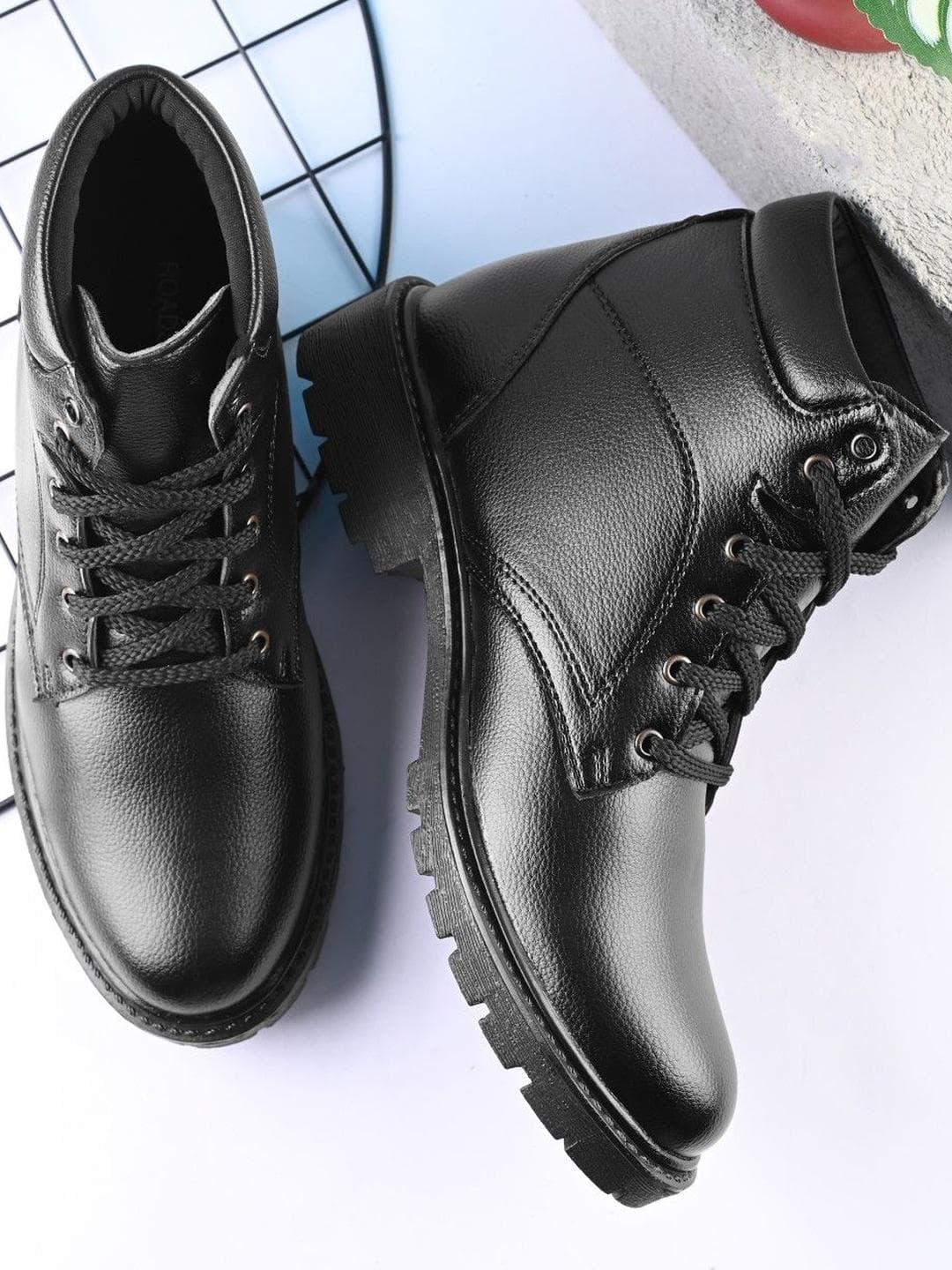 Buy Roadster Brown High Top Faux Leather Ankle Length Boots - - Footwear for Men