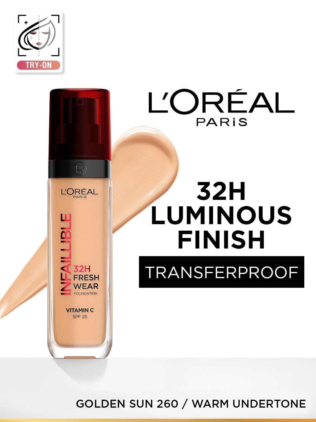 Buy LOreal Paris Infallible 32H Fresh Wear Foundation 30 Ml Golden Sun 260 - - Personal Care for Women