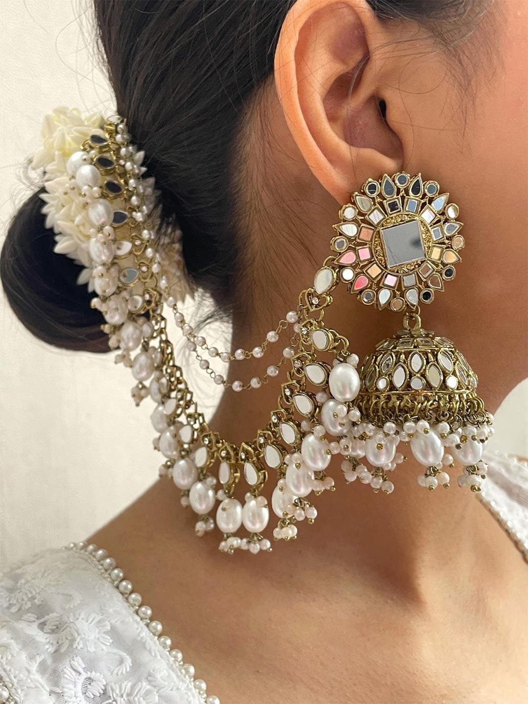 Buy ISHKAARA Gold Plated Kundan Kaanchain Maang Tika And Earrings - - Accessories for Women