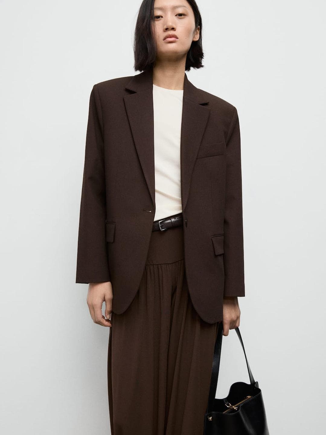 MANGO Straight Fit Single-Breasted Semiformal Blazer