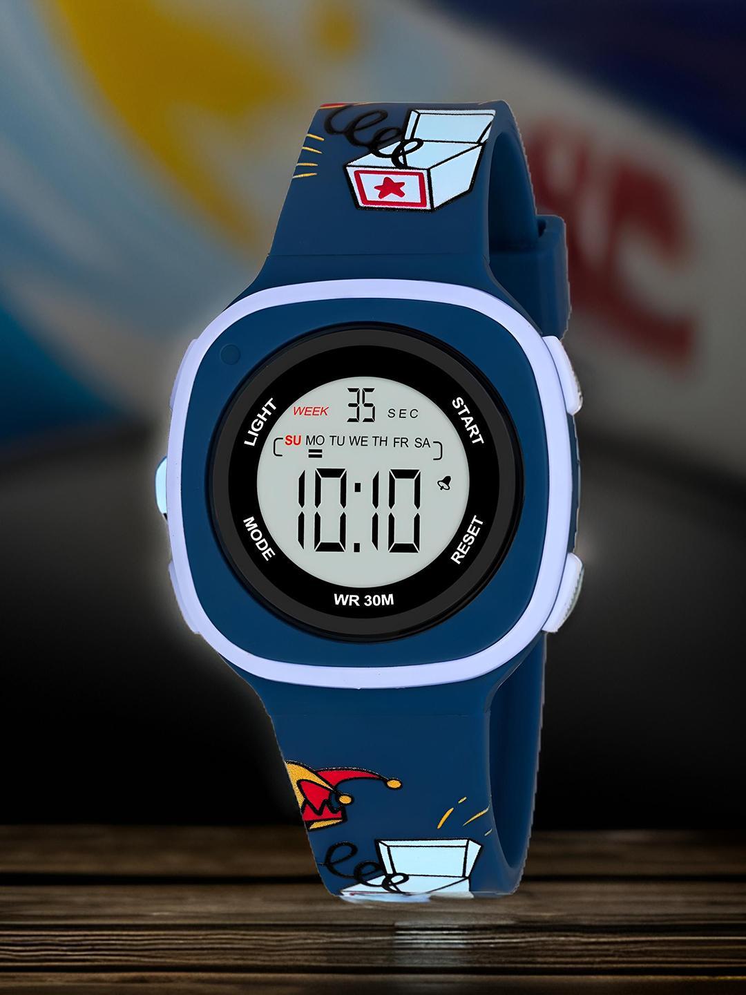 Buy EWWE Unisex Kids Printed Dial & Straps Digital Multi Function Watch 2207 Square DarkBlue - - Accessories for Unisex Kids