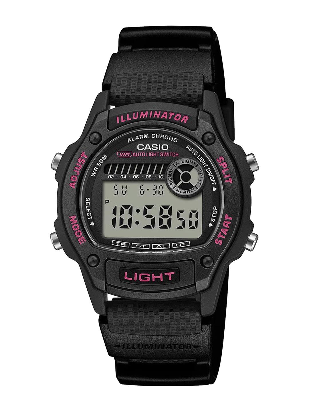 Casio Men Resin W-220H-1A2VDF Black Digital dial Bio-based Resin Band Watch D405