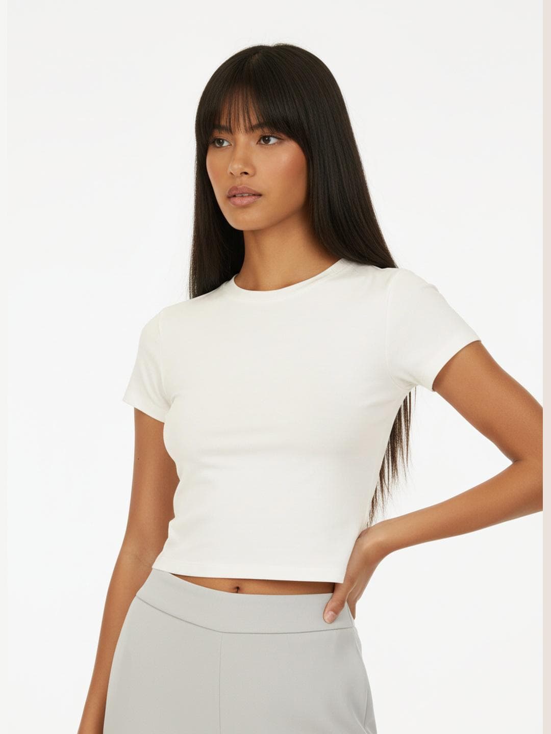 glitchez Slim Fit Crop T-shirt