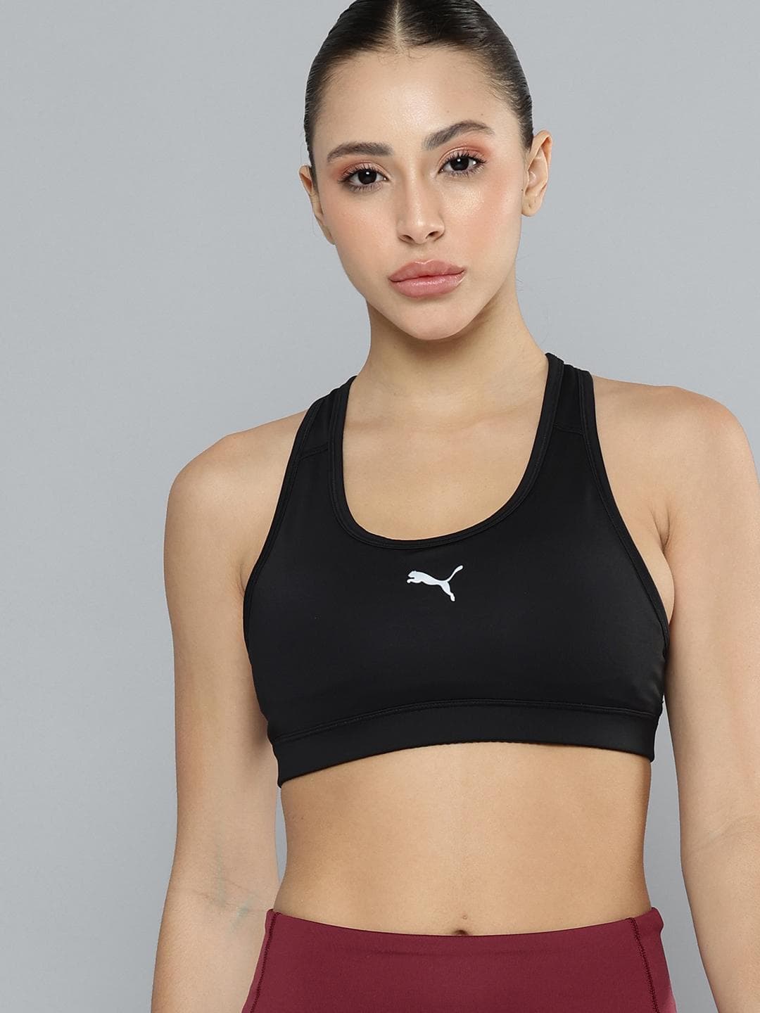Puma Mid Impact Full Coverage Dry Cell Training Sports Bra 52881801-PUMA Black