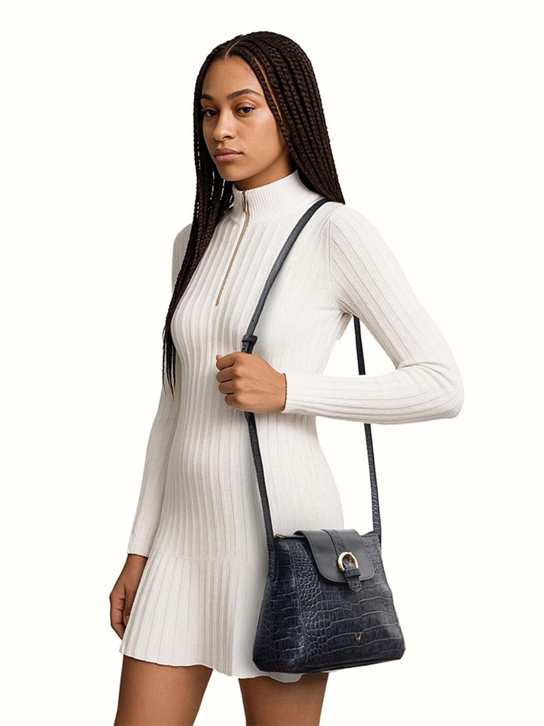 Hidesign Textured Leather Structured Sling Bag