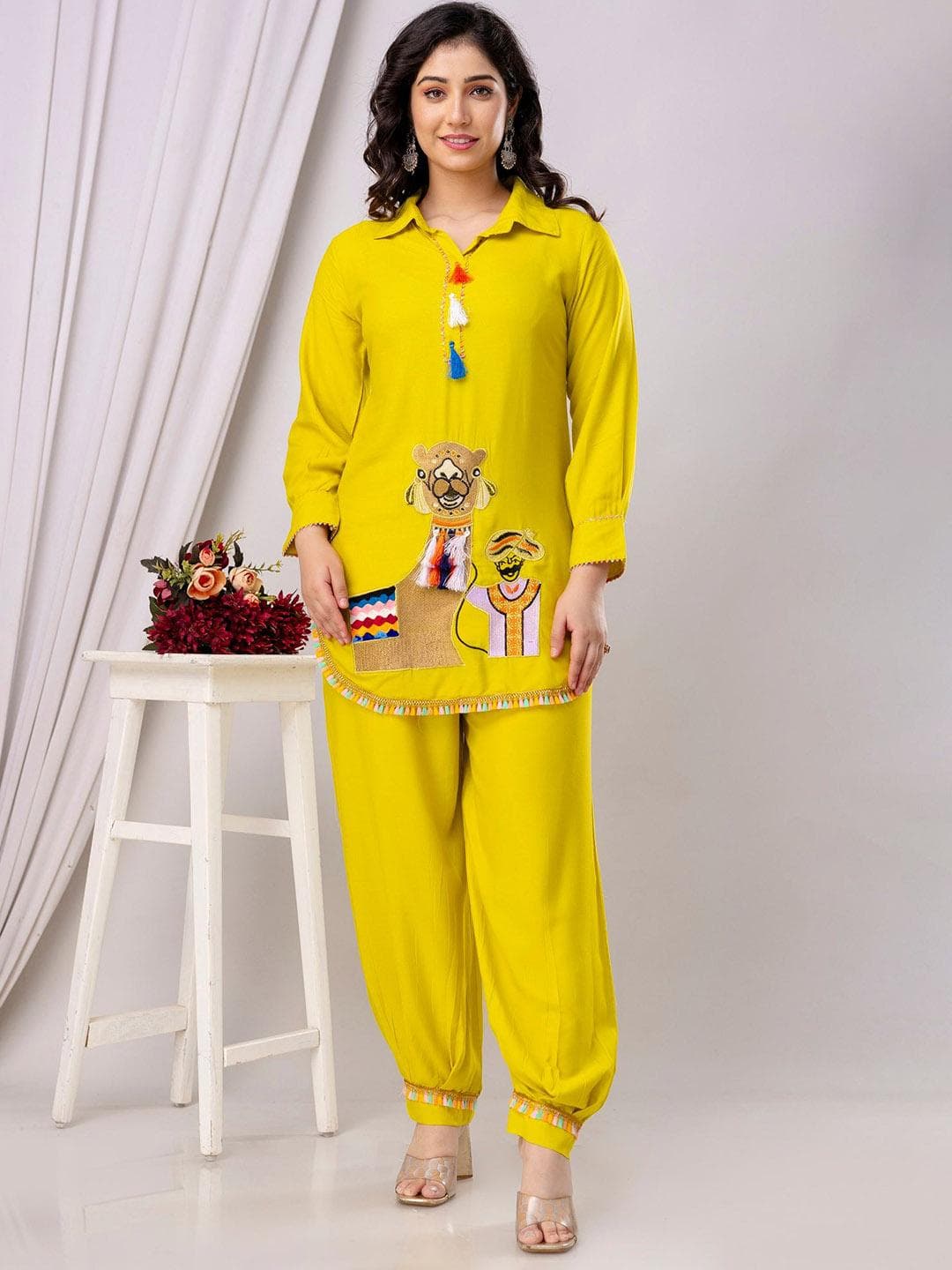 ANEEMA Embroidered Tunic & Trouser Co-Ord Set