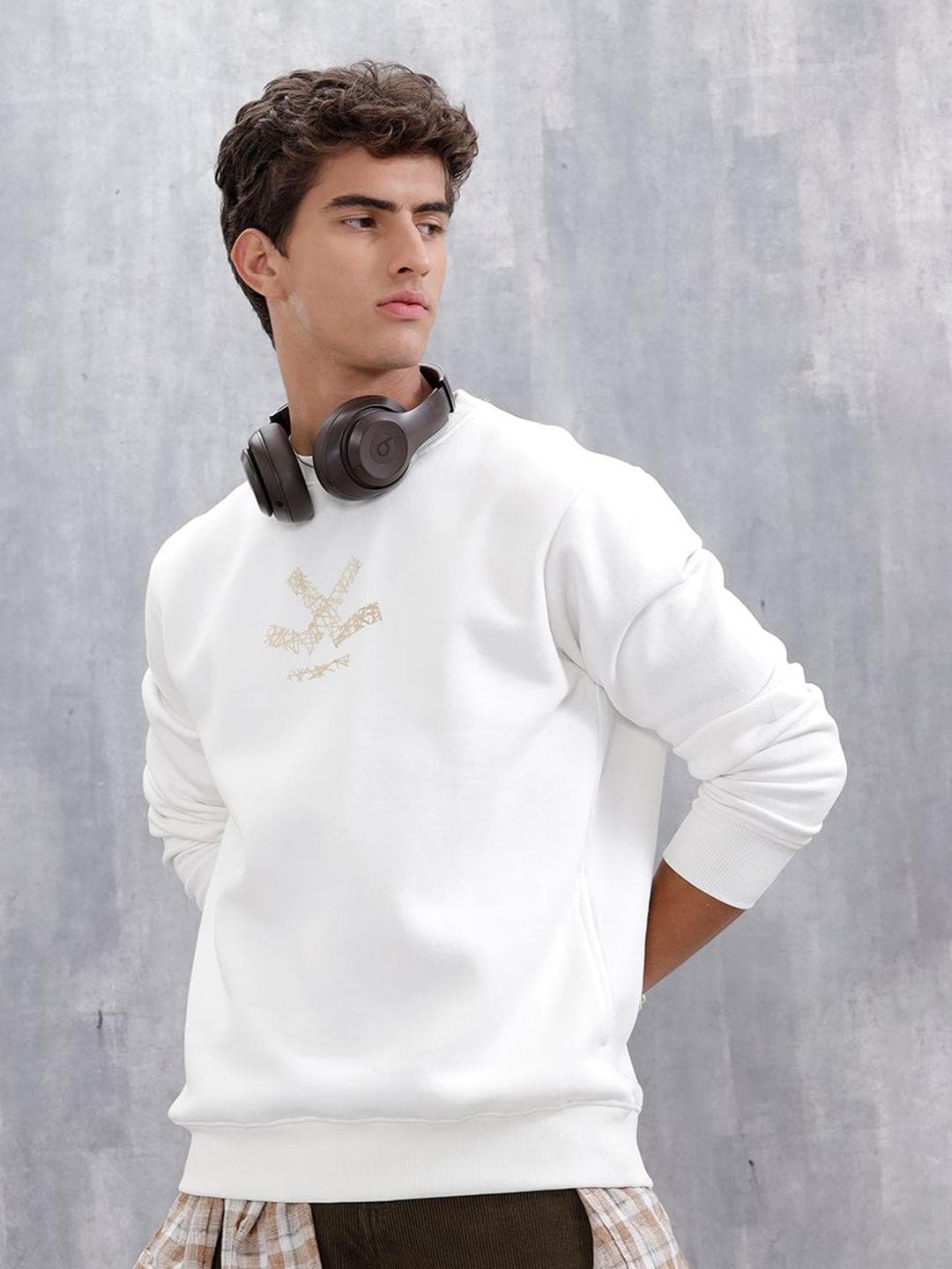 WROGN Men Graphic Printed Round Neck Sweatshirt