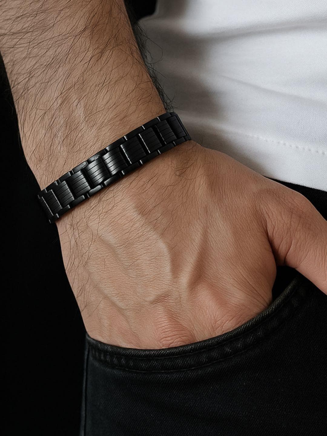 Roadster Men Black Alloy Bracelet