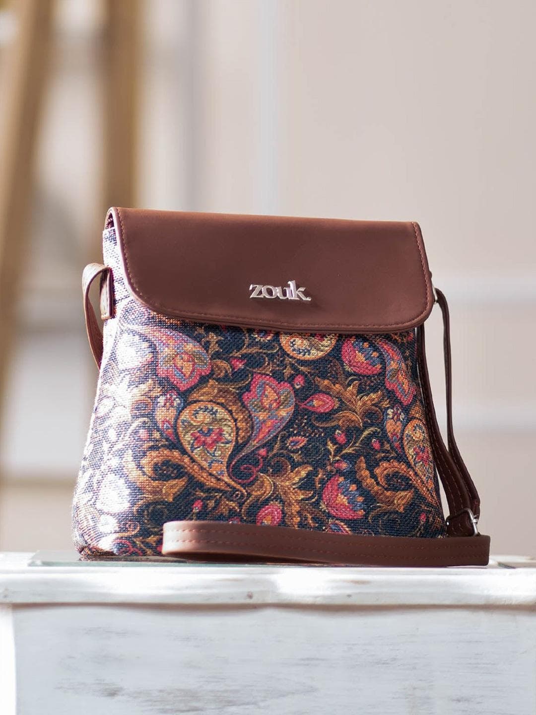 Buy ZOUK Ethnic Motifs Printed Structured Sling Bag - - Accessories for Women