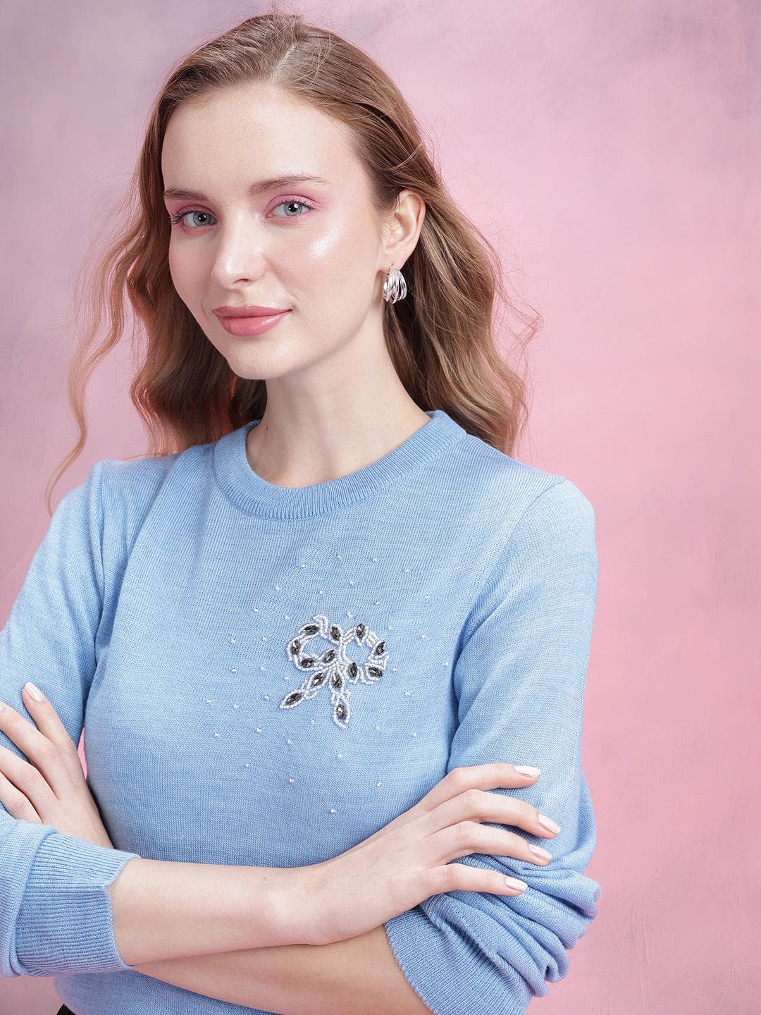 DressBerry Women Pullover with Embellished Detail