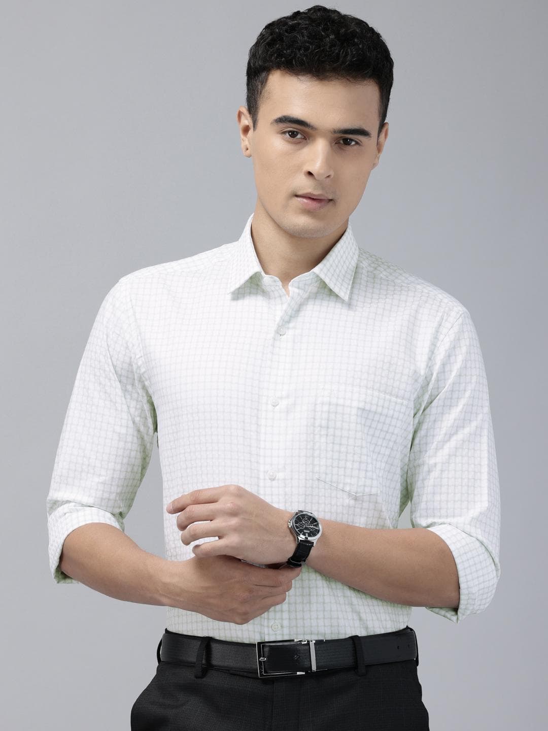 Arrow Pure Cotton Manhattan Slim Fit Checked Formal Shirt