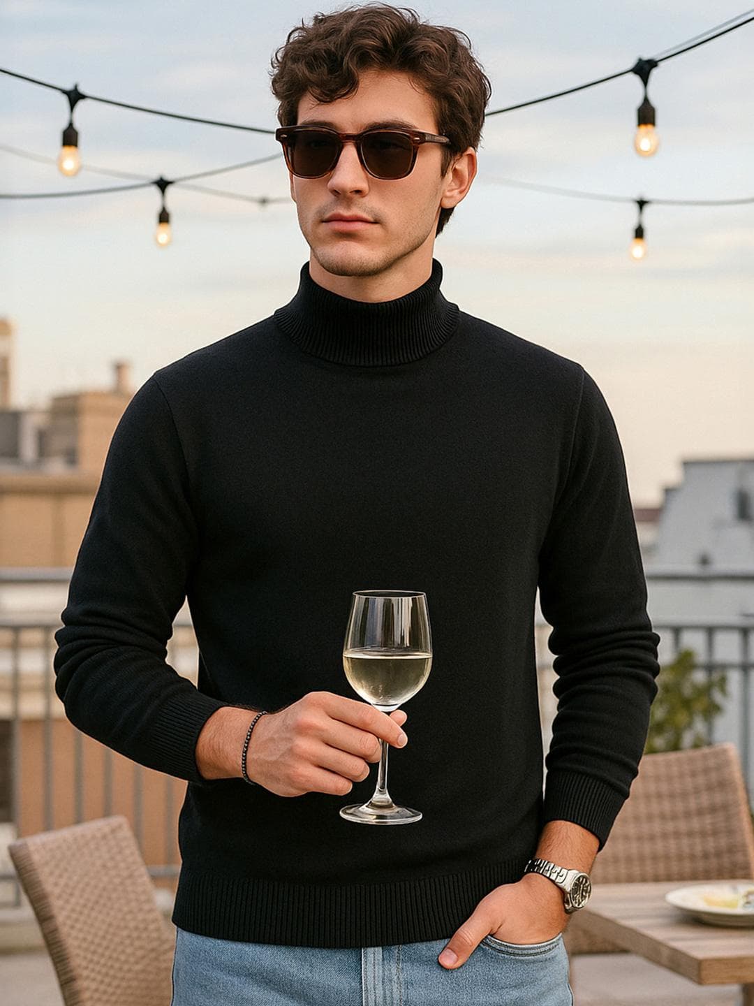 Bewakoof Men High Neck Sweater
