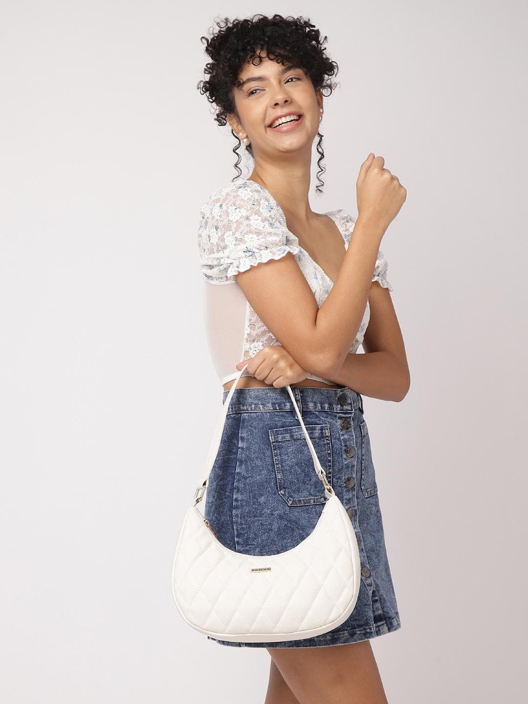 Fastrack Women Textured Shoulder Bag with Quilted