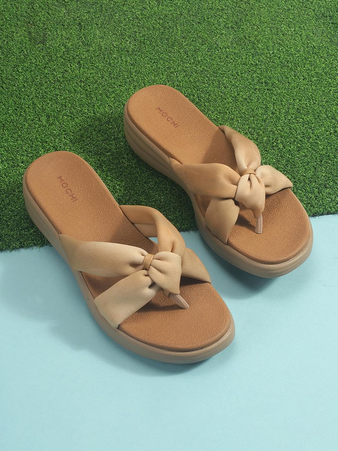 Mochi Open Toe Slip On Wedge Sandals