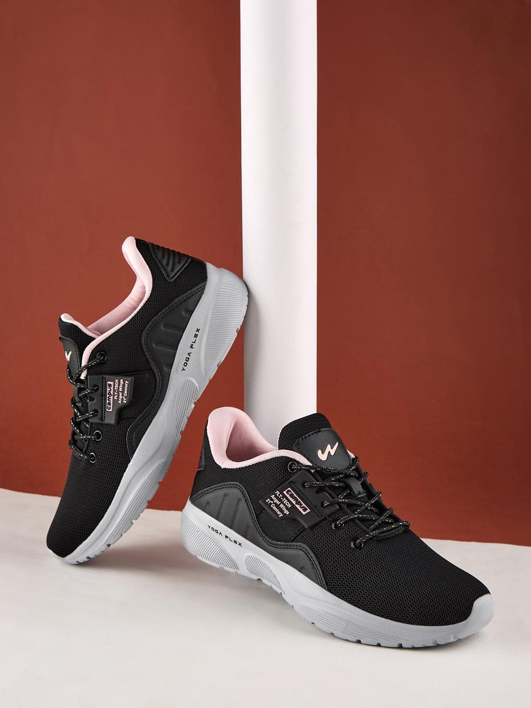 Buy Campus Women CLAIRE Black Mesh Running Shoes - - Footwear for Women