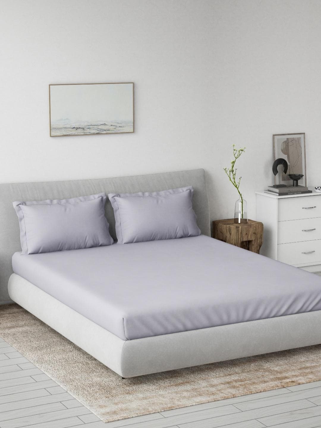 DDecor Purple Pure Cotton 180 TC Spectrum Super King Bedsheet Set 2.74m x 2.74m