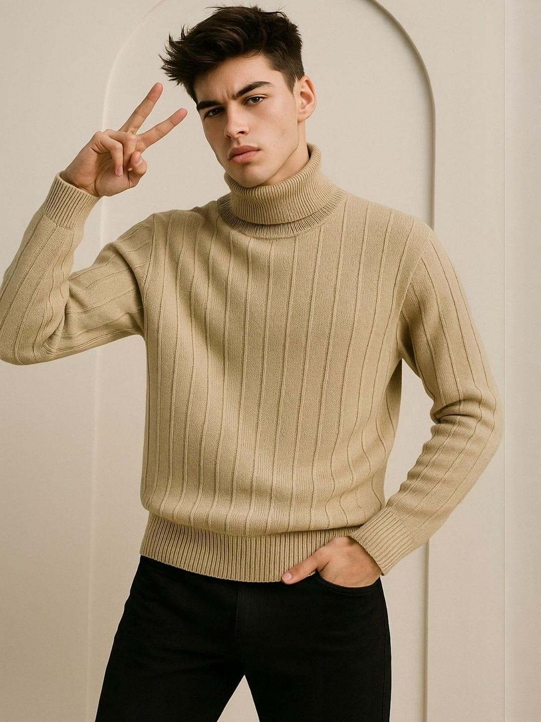 Roadster The Lifestyle Co. Men Self Design Pullover