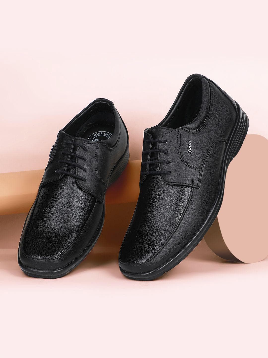 Bata Men Mid-Top Pointed Toe Cushioned Footbed Formal Derbys