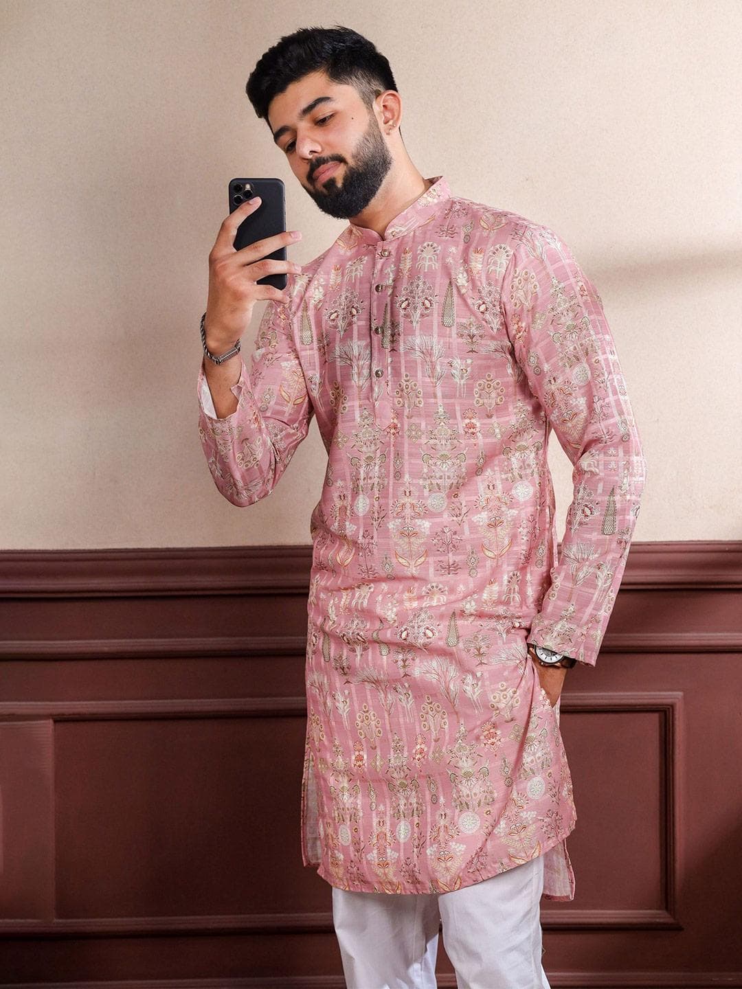 Koshin Men Ethnic Motifs Printed Straight Kurta
