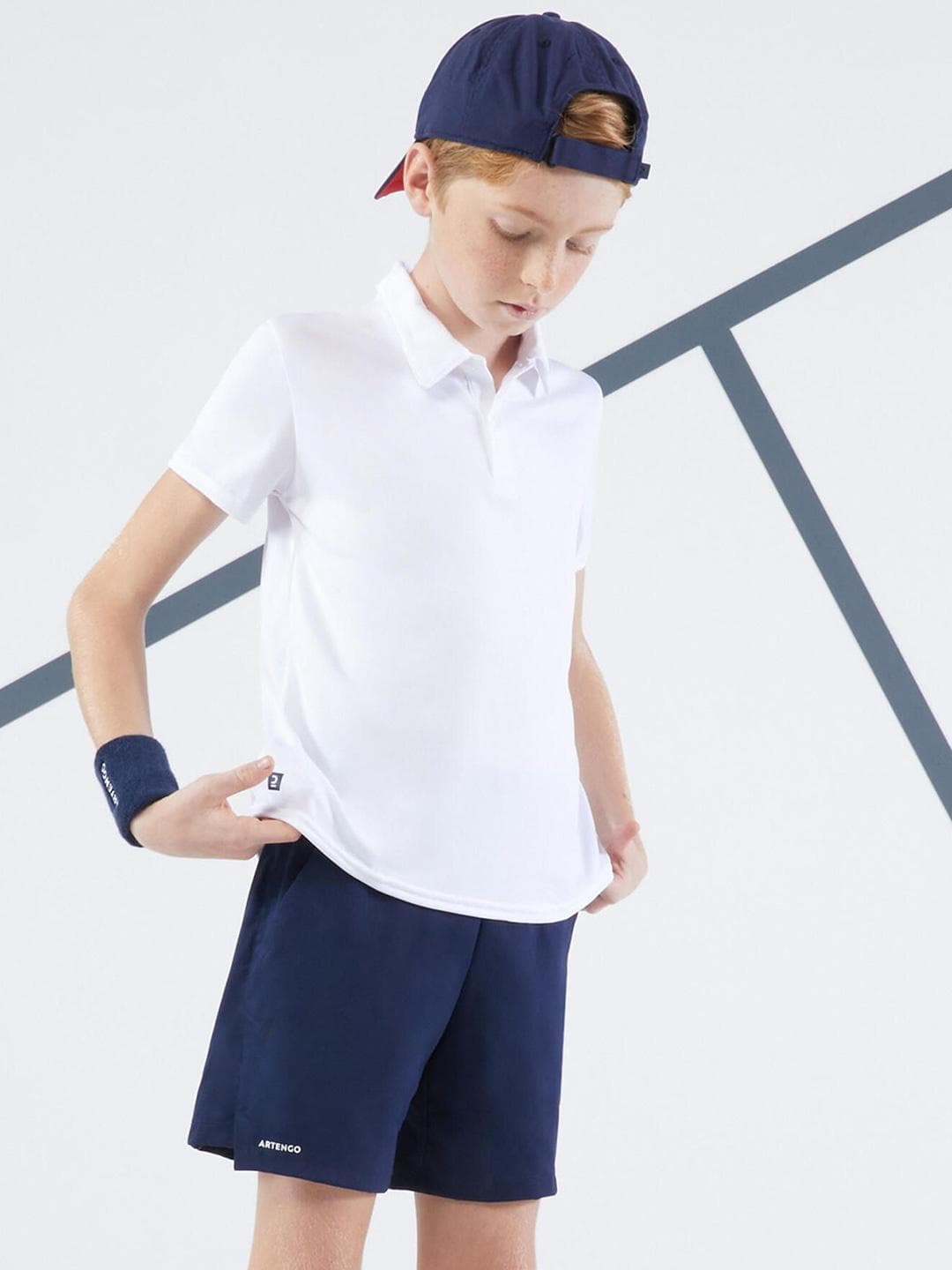 Decathlon Kuikma - Kids Navy Blue TSH Dry Breathable Tennis Shorts