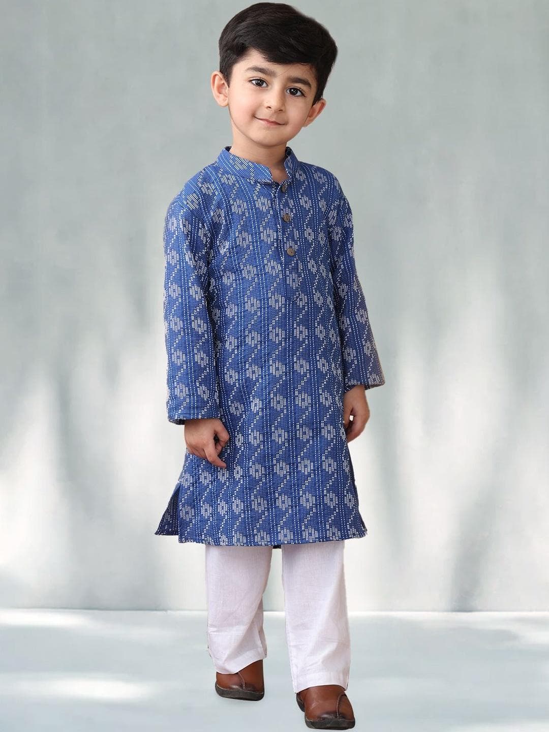 Sangria Boys Woven Design Kurta