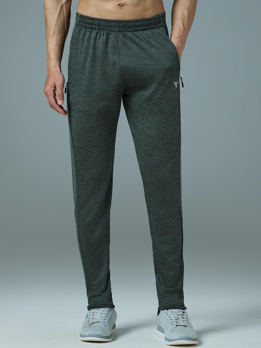 Technosport Men Self Design Antimicrobial Slim Fit Track Pants