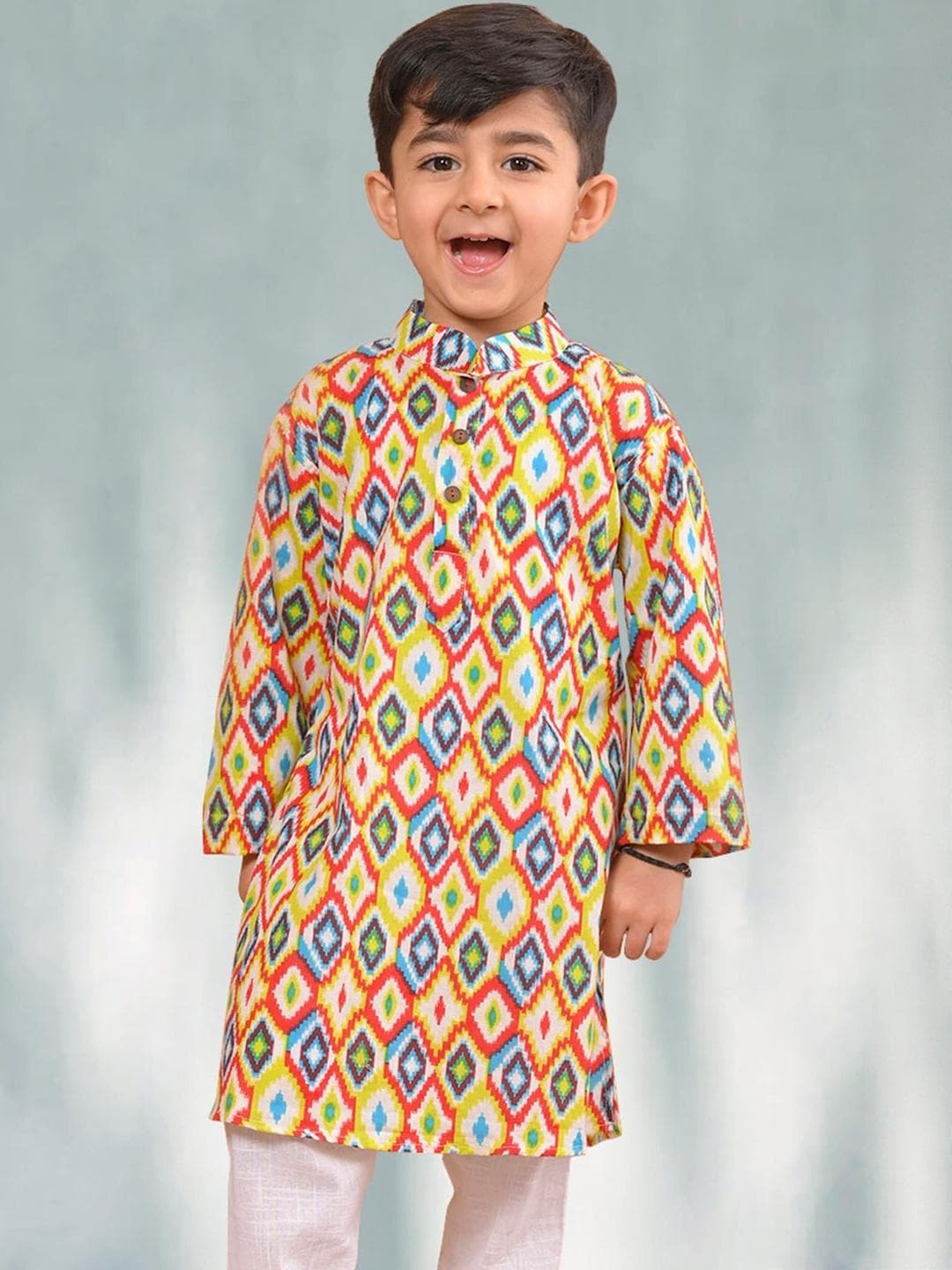 Sangria Boys Geometric Printed Kurta