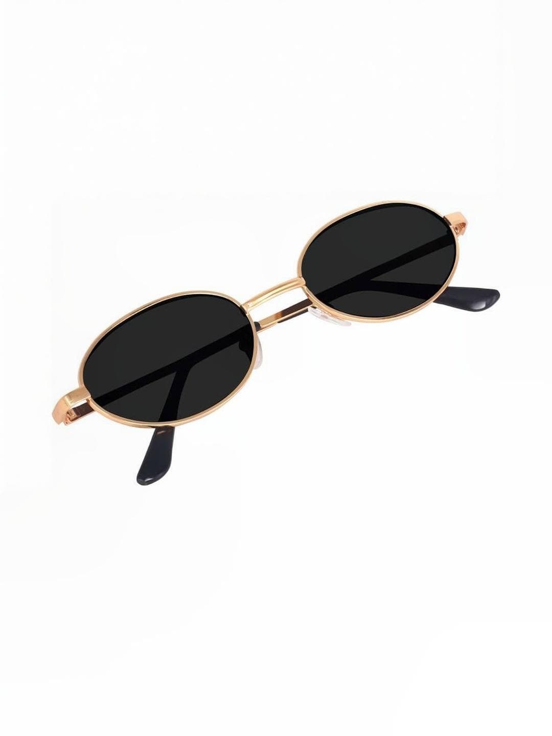 Buy Arzonai Unisex Black Lens & Gold Toned Round Sunglasses With - - Accessories for Unisex
