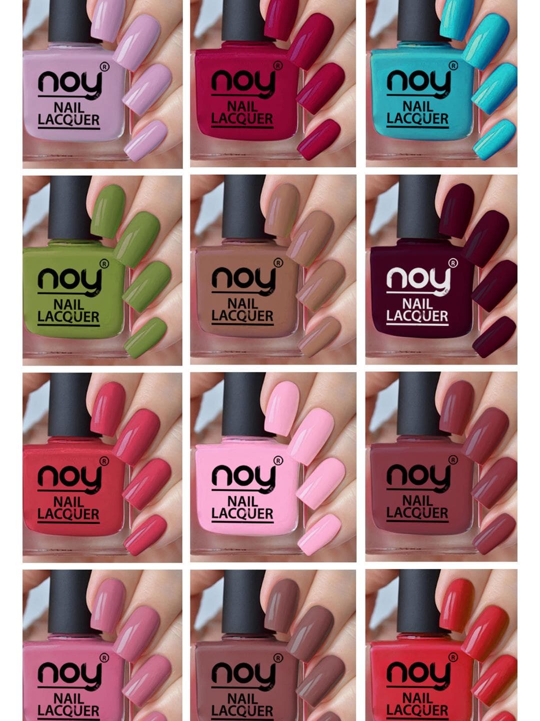 Buy NOY Set Of 12 Long Lasting Glossy Nail Polish 6 Ml Each - - Personal Care for Women