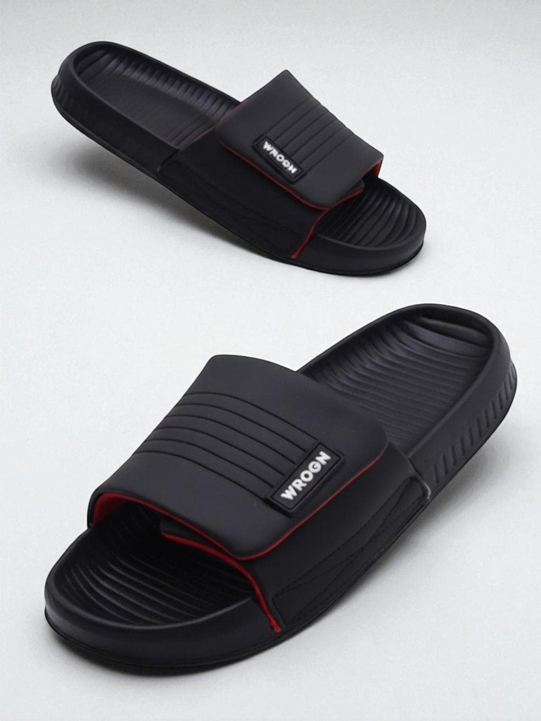 WROGN Men Solid Casual Slip-On Sliders