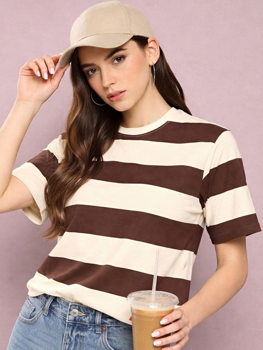 CORSICA Women Cottan Strip Cottan Tshirts