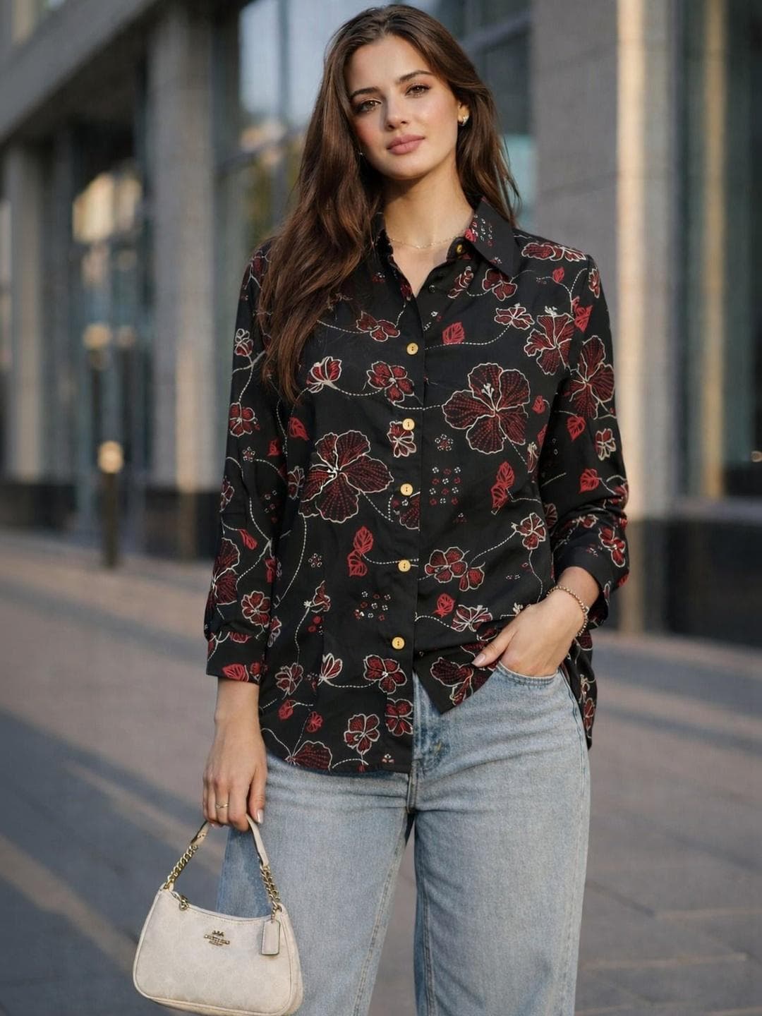 Anouk Women Floral Printed Casual Shirt