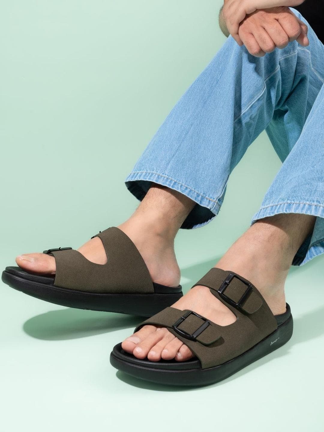 The Roadster Lifestyle Co Men Double Buckle Sandal