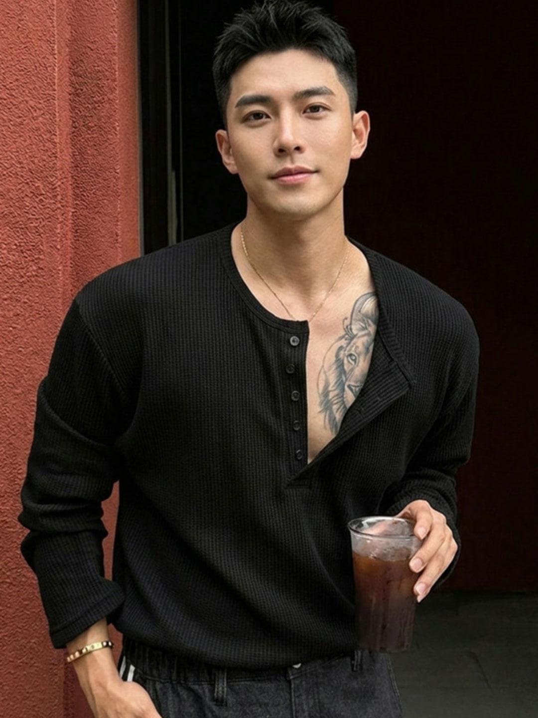 The Modern Soul Men Henley Neck T-shirt