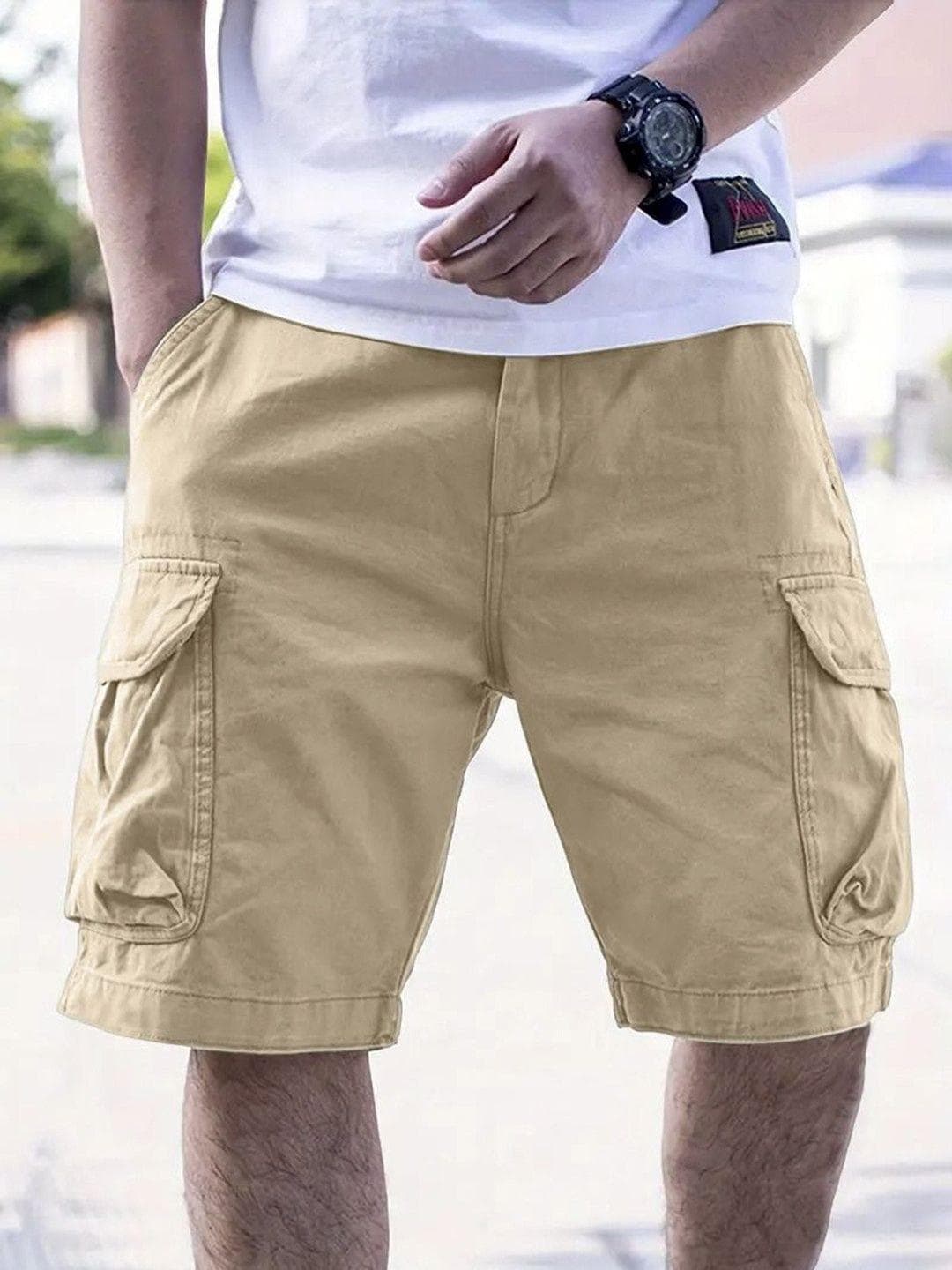 COMBRAIDED Men High-Rise Outdoor Cargo Shorts