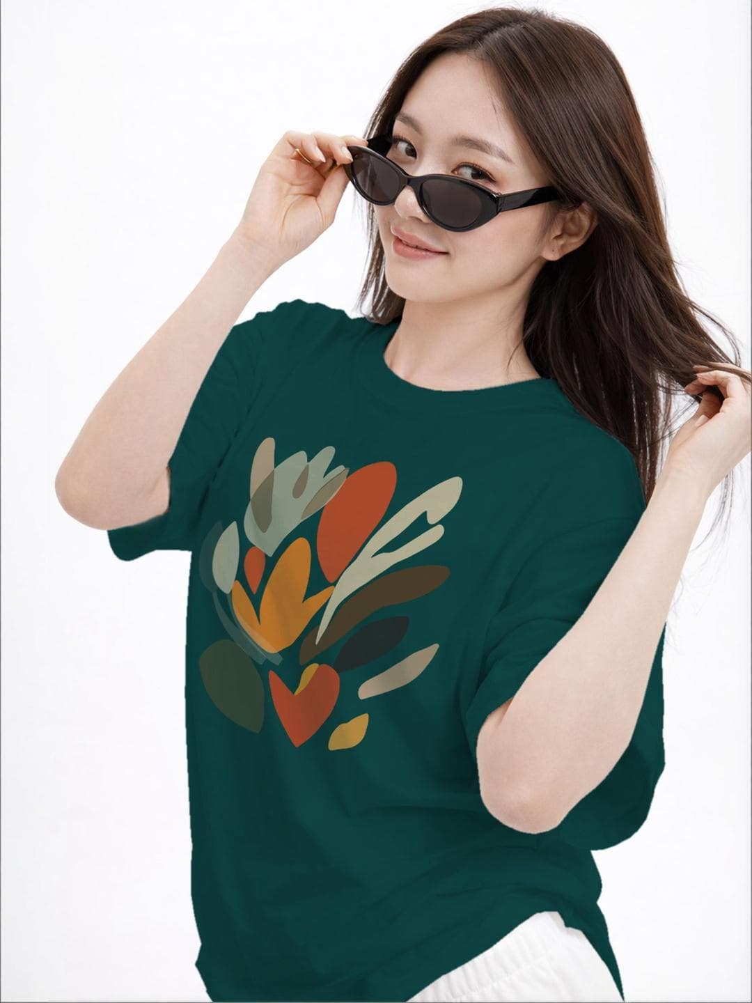 The Roadster Lifestyle Co Printed Organic Cotton Round Neck Oversized Tshirt