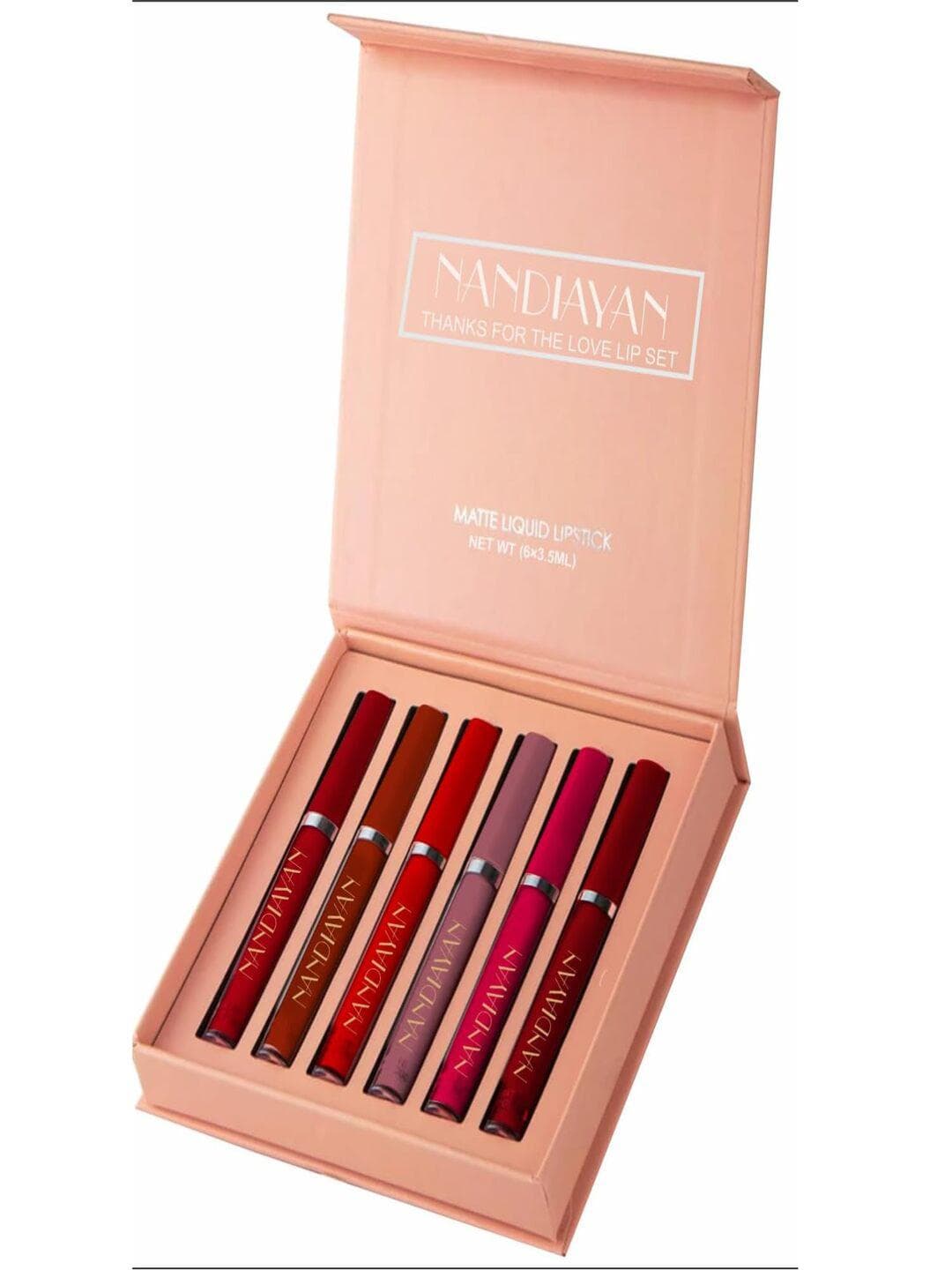 Buy Nandiayan Smudge Proof Liquid Lipstick Combo Pack Of 6 Matte Finish Shades 3.5 Ml Each - - Personal Care for Unisex