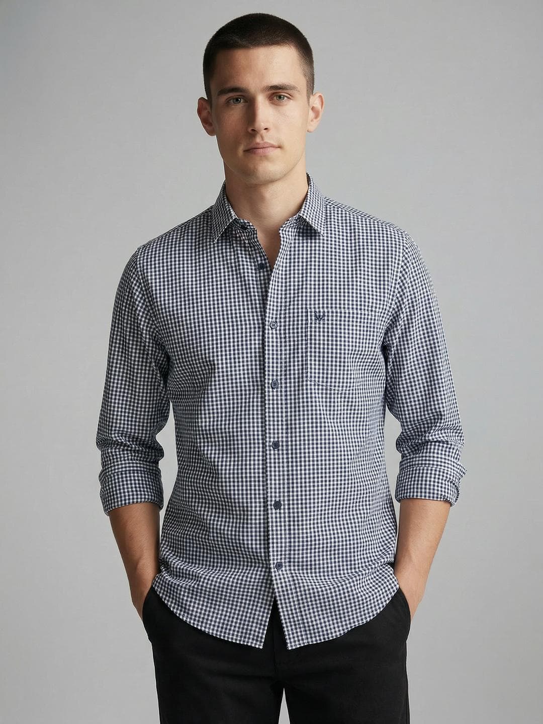 Allen Solly Sport Slim Fit Micro Checked Pure Cotton Casual Shirt