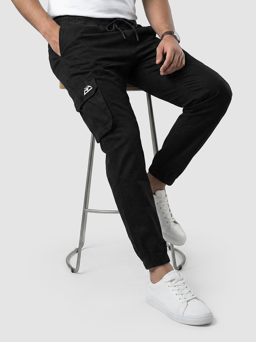 Beyoung Men Mid-Rise Pure Cotton Joggers