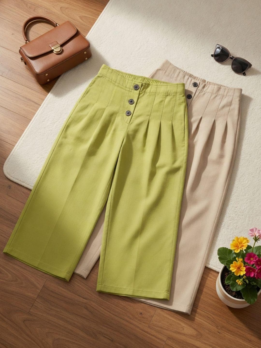 Cutiekins Girls Relaxed Easy Wash Pleated Culottes Trousers