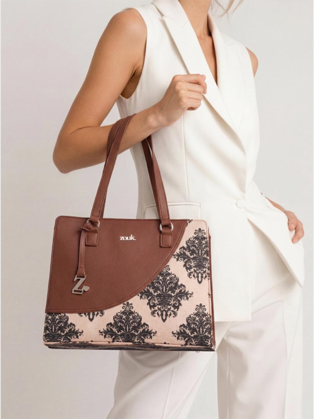 ZOUK Women Ethnic Motifs Printed Structured Tote Bag