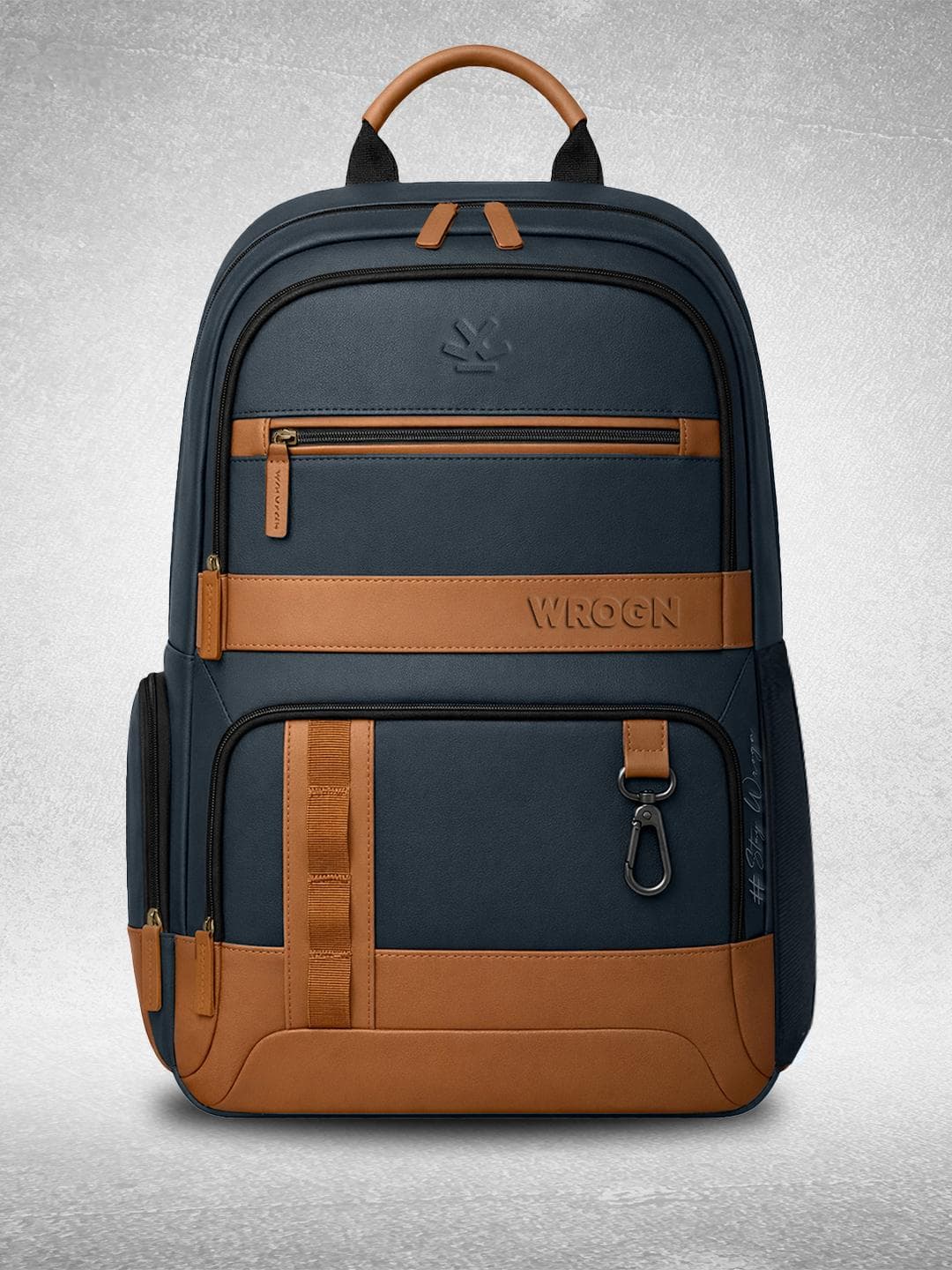 WROGN Unisex Brand Logo Backpack with Anti-Theft