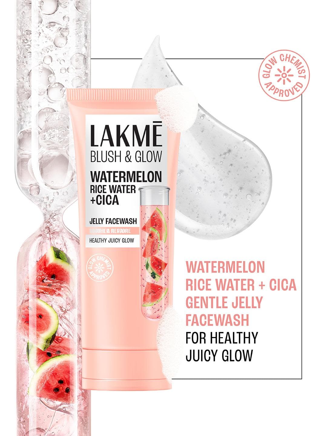 Buy Lakme Blush & Glow Jelly Facewash With Watermelon & Rice Water 100 G - - Personal Care for Unisex