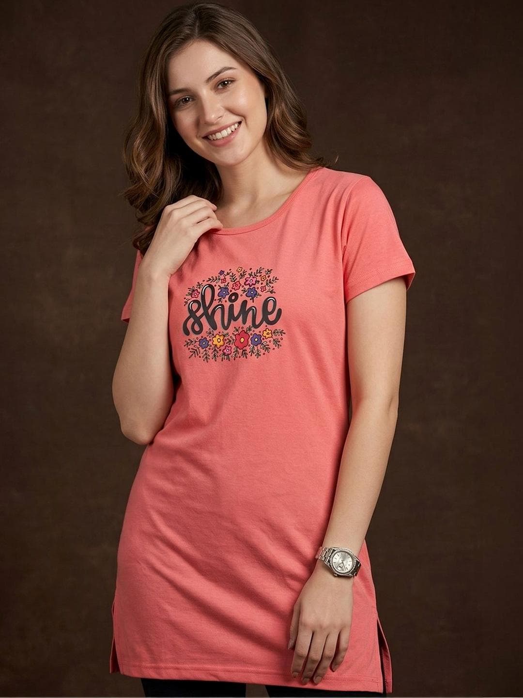 The Roadster Lifestyle Co. Typography Printed Round Neck Knitted Lounge Tshirt