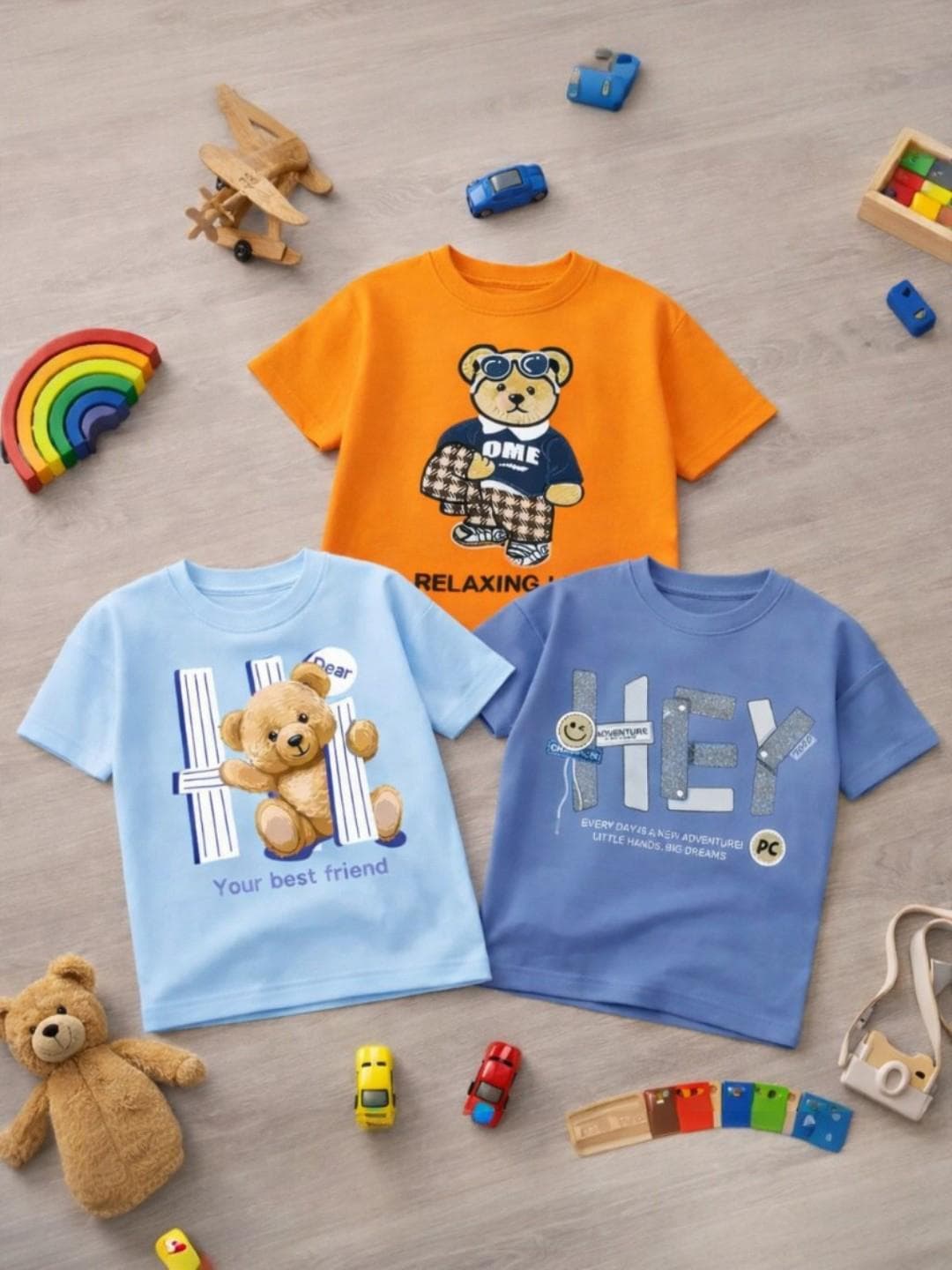 KEESOR Boys Pack of 3 Cotton T-shirt
