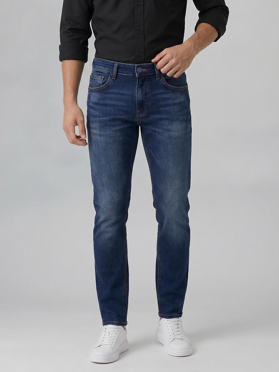 Spykar Men Rover Mid Rise Regular Fit dark blue Jeans