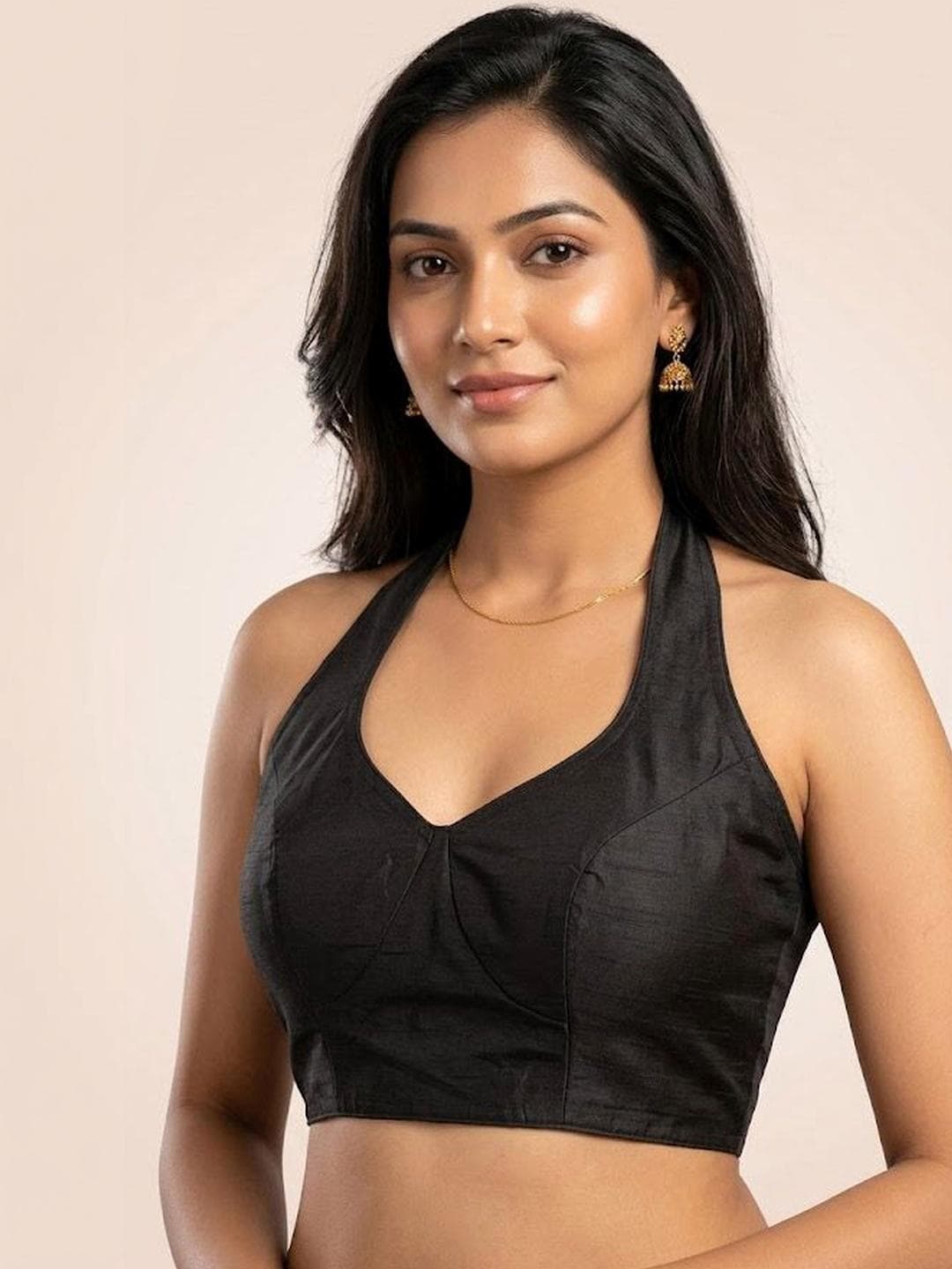 Trendzmy Cotton Blend Solid Saree Blouse