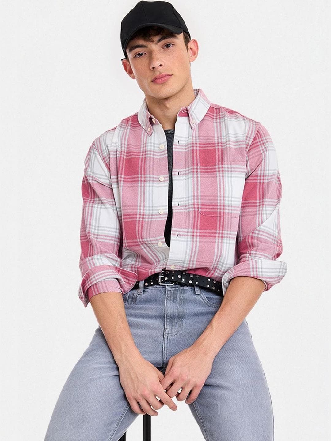 Snitch Men Tartan Checks Checked Casual Shirt