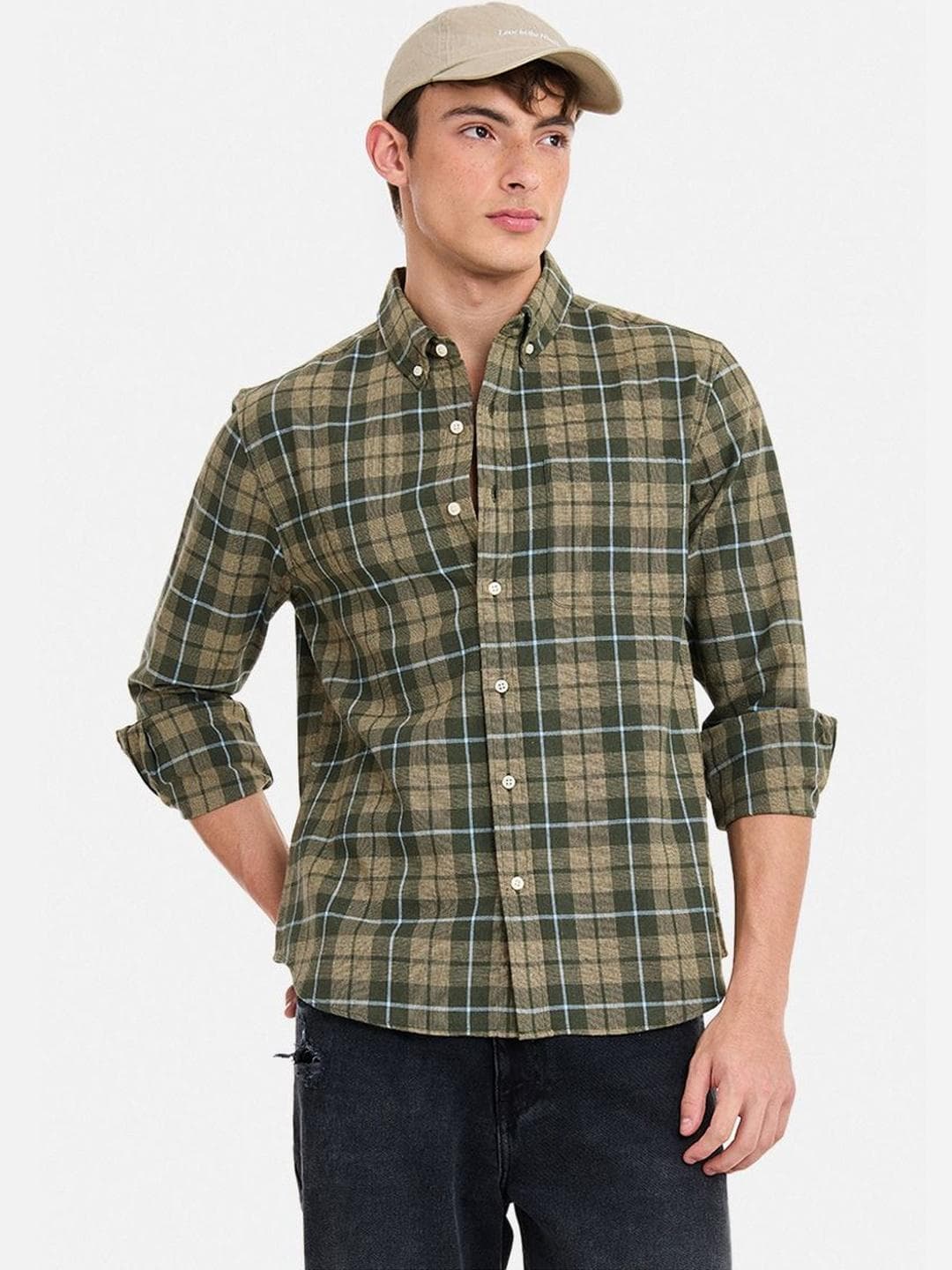 Snitch Men Tartan Checks Checked Casual Shirt